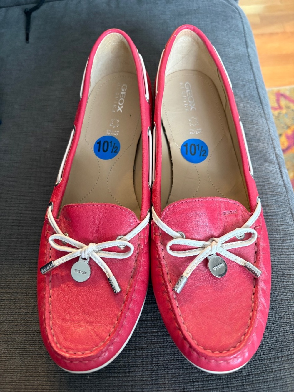 GEOX Respira Pink Leather Loafers Shoes EU 41 Fits Women’s 10